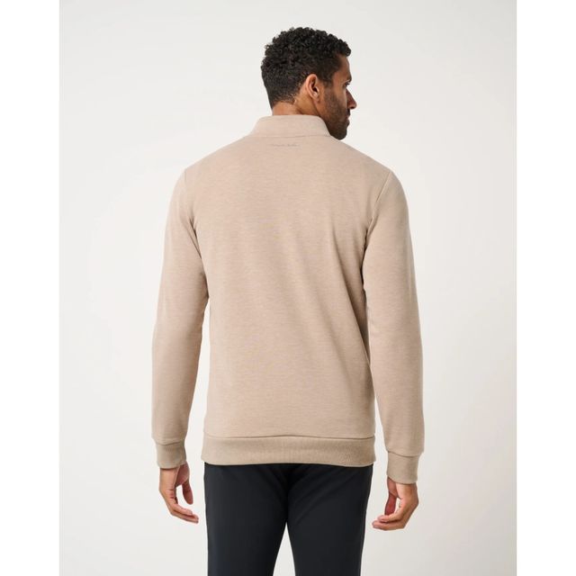 Travis Mathew Mens Cloud Quarter Zip 2.0 - Heather Portabella Brown