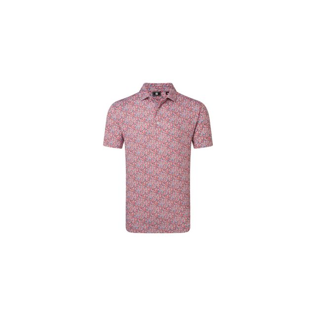Footjoy Mens Meadow Print Lisle - Nuntucket Red/Chambray/Coastal Blue