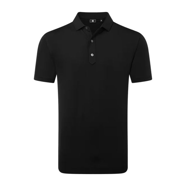 Footjoy Mens Lisle Solid Polo - Black