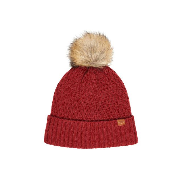 Callaway Womens Pom Pom Beanie - Dark Red