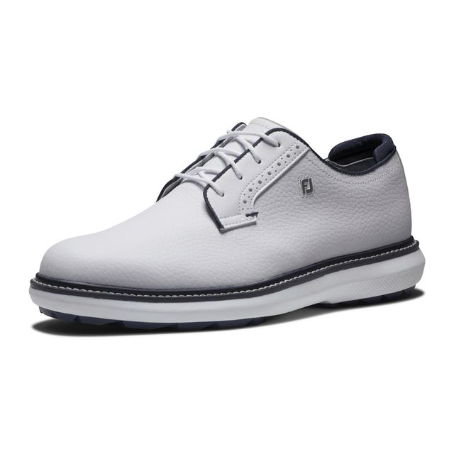 Footjoy Mens Traditions Spikeless Blucher - White/Navy