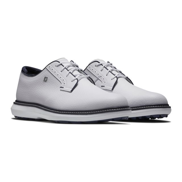 Footjoy Mens Traditions Spikeless Blucher - White/Navy