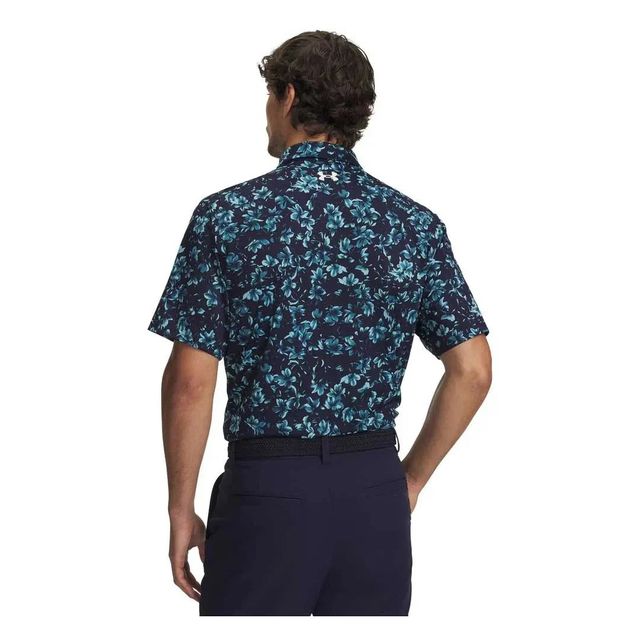 Under Armour Mens Matchplay Printed Polo - Midnight Navy/Blue/White