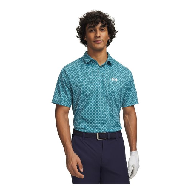 Under Armour Mens Matchplay Printed Polo - Boundless Blue