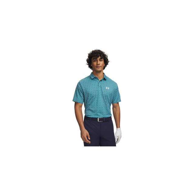 Under Armour Mens Matchplay Printed Polo - Boundless Blue