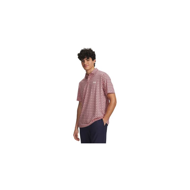 Under Armour Mens Matchplay Printed Polo - Posh Pink