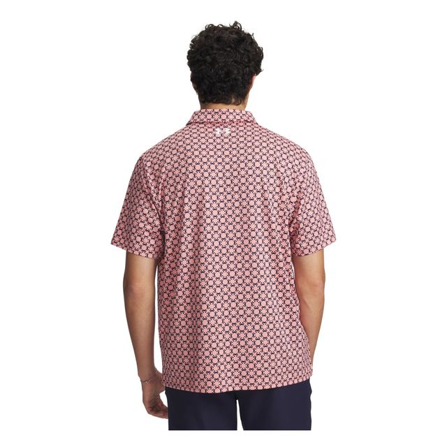 Under Armour Mens Matchplay Printed Polo - Posh Pink