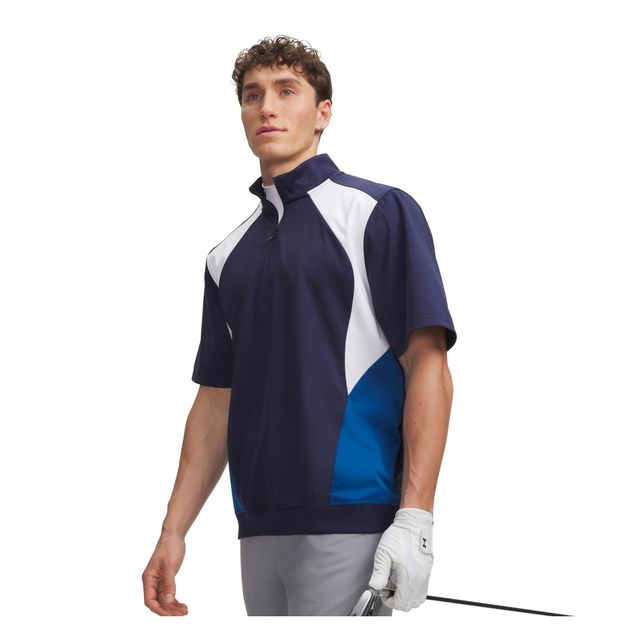 Under Armour Mens Drive Wind SS 1/4-Zip - Midnight Navy/Varsity Blue/White