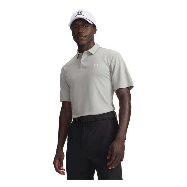 Under Armour Mens T2G Pique Polo - Titanium/White