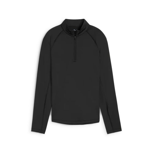 Puma Womens You-V Solid 1/4 Zip - Black
