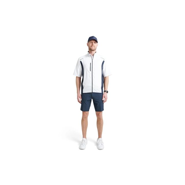 Abacus Mens Lanark Stretch Wind Shirt - White/Navy