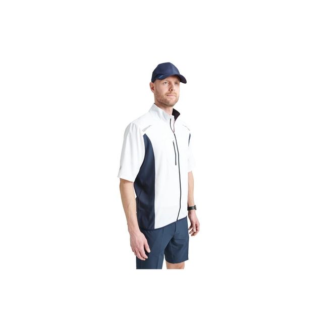 Abacus Mens Lanark Stretch Wind Shirt - White/Navy