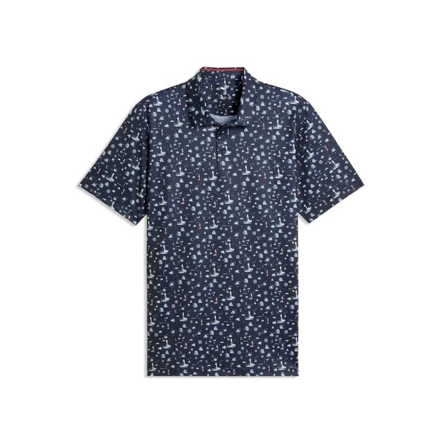 Puma Mens MATTR Lighthouse Polo - Deep Navy/Royal Sapphire/Candy Apple