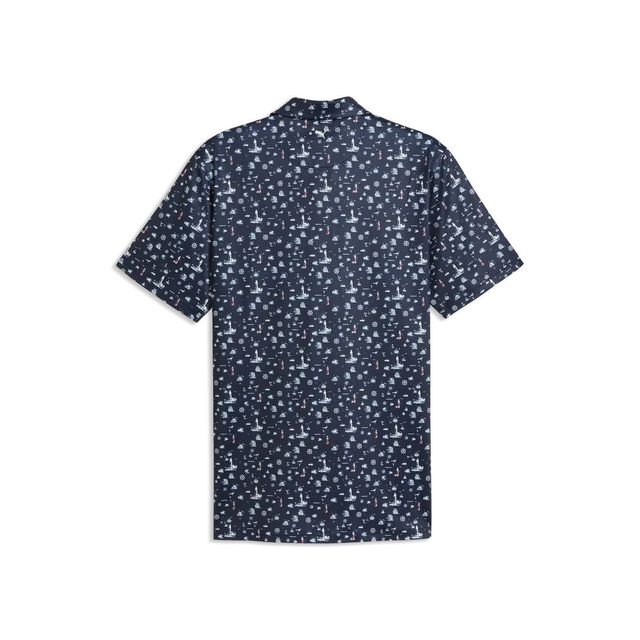 Puma Mens MATTR Lighthouse Polo - Deep Navy/Royal Sapphire/Candy Apple