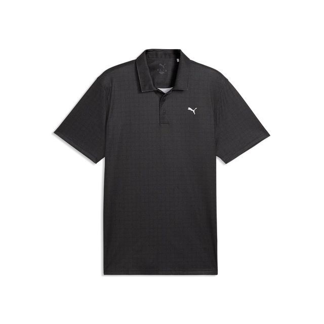 Puma Mens Pure 2.0 Geo Diamond Polo - Black/Shady Gray