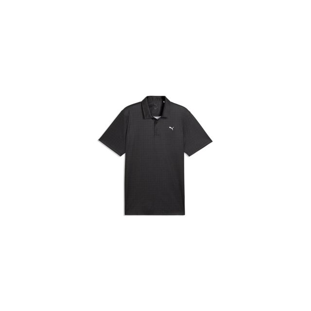 Puma Mens Pure 2.0 Geo Diamond Polo - Black/Shady Gray