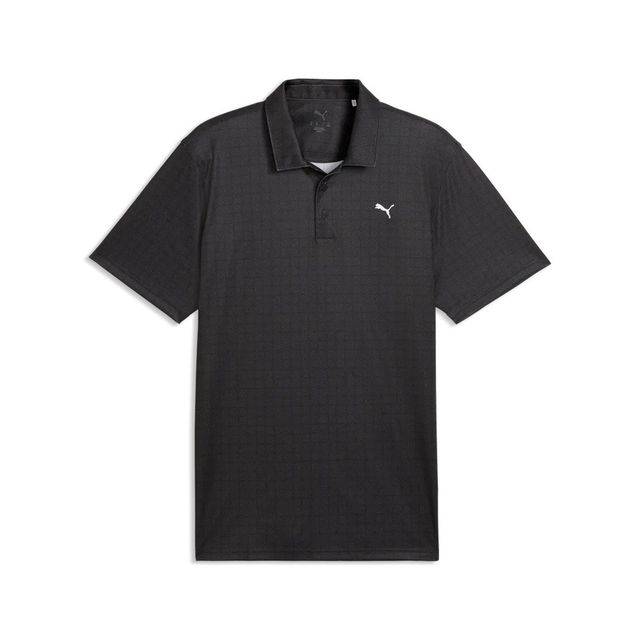 Puma Mens Pure 2.0 Geo Diamond Polo - Black/Shady Gray