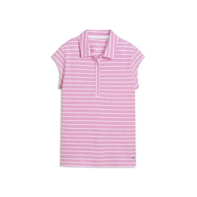 Puma Womens Pique YD Stripe Cap Sleeve - White/Pink