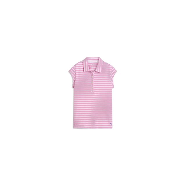 Puma Womens Pique YD Stripe Cap Sleeve - White/Pink