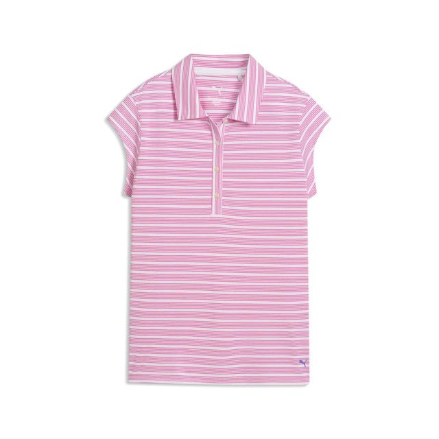 Puma Womens Pique YD Stripe Cap Sleeve - White/Pink