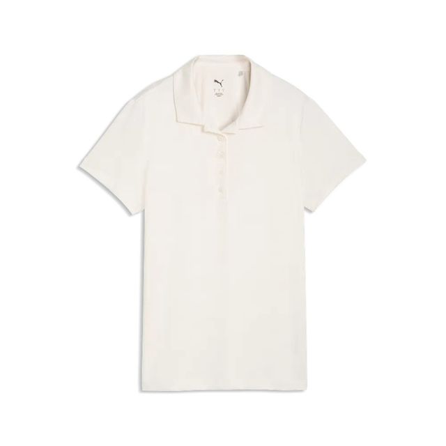 Puma Womens Floral Lace Jaquard SS Polo - Warm White