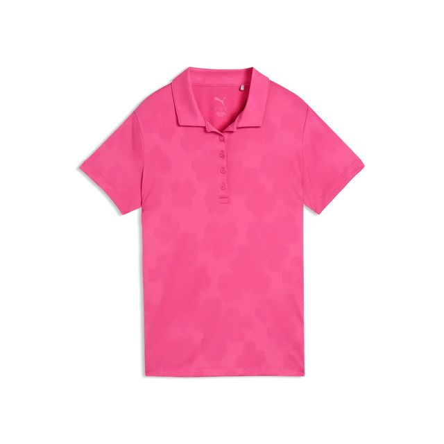 Puma Womens Floral Lace Jaquard SS Polo - Pink Opal