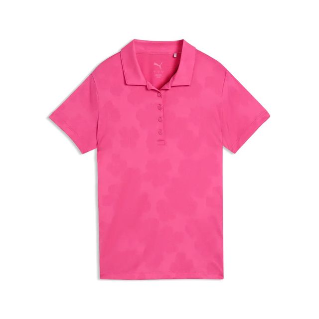 Puma Womens Floral Lace Jaquard SS Polo - Pink Opal