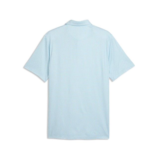 Puma Mens Cloudspun Mono Check Polo - White Glow/Light Blue