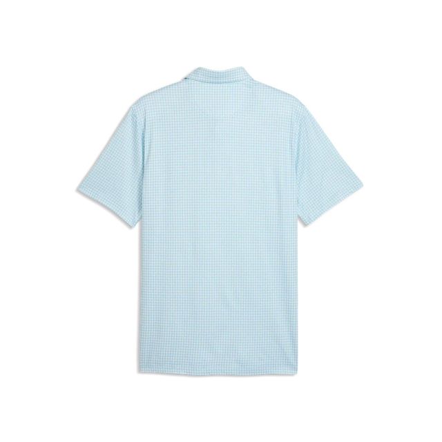 Puma Mens Cloudspun Mono Check Polo - White Glow/Light Blue