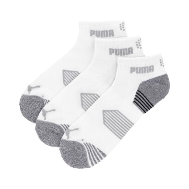 Puma Essential 1/4 Cut Socks 3-Pack - White
