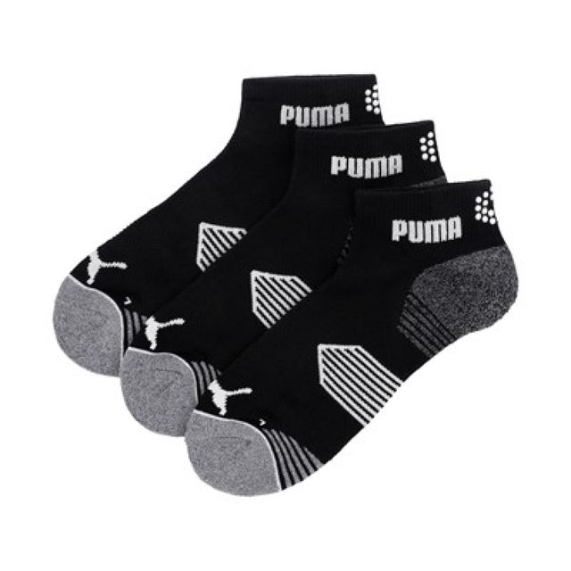 Puma Essential 1/4 Cut Socks 3-Pack - Black