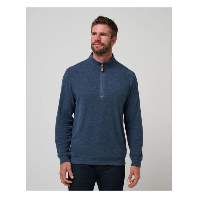 Travis Mathew Mens Cloud Sweater Quarter Zip - Heather Navy