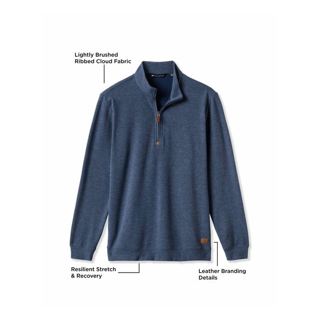 Travis Mathew Mens Cloud Sweater Quarter Zip - Heather Navy