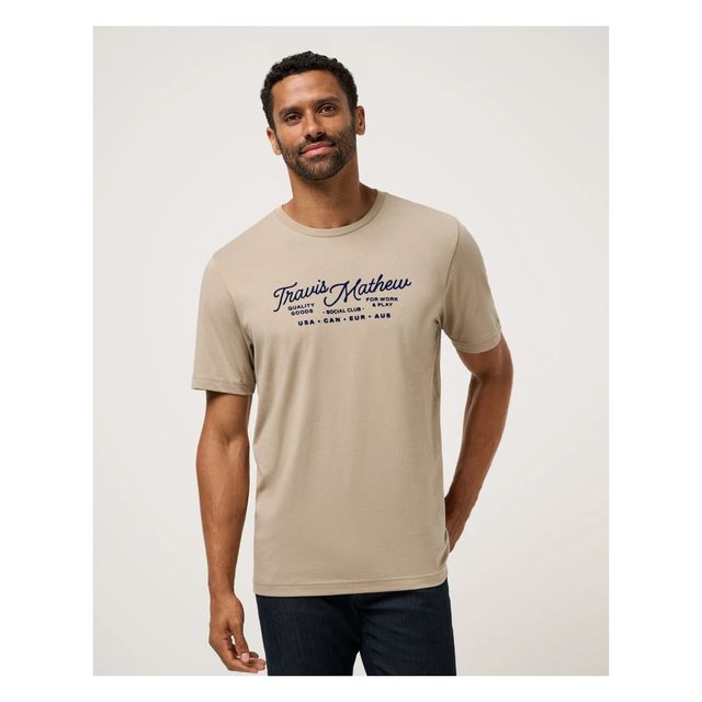 Travis Mathew Mens Gate Crasher Tee - Weathered Teak