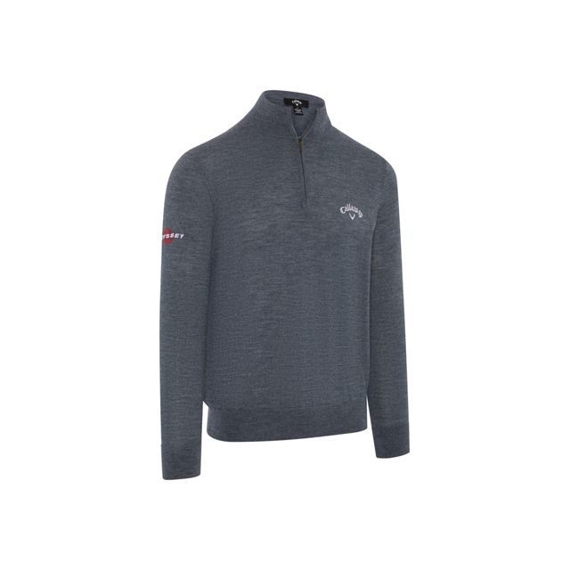 Callaway Mens Blended Merino 1/4-Zip Sweater - Steel Heather