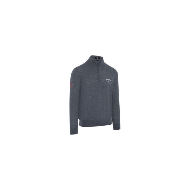 Callaway Mens Blended Merino 1/4-Zip Sweater - Steel Heather