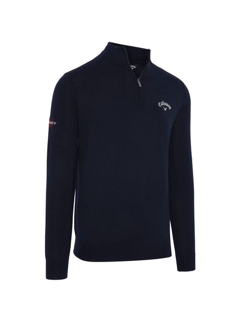 Callaway Mens Blended Merino 1/4-Zip Sweater - Navy/Blue