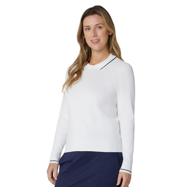 Callaway Womens Collared Pullover Sweater - Brilliant White