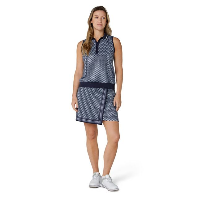 Callaway Womens Scarf Geo Print Asymmetrical Skort - Peacoat