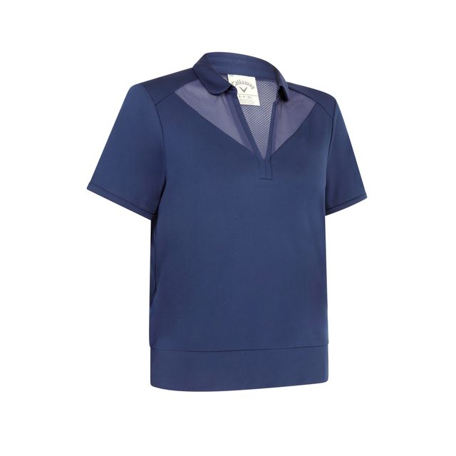 Callaway Womens Waist Length Mesh Detail Polo - Peacoat