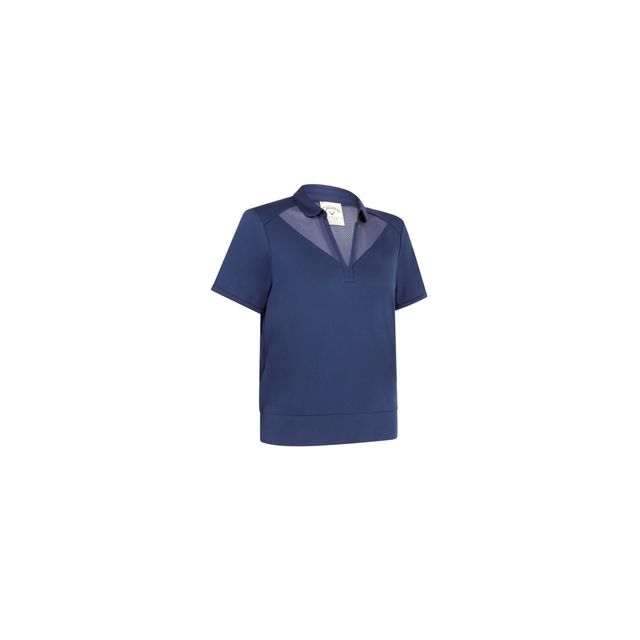 Callaway Womens Waist Length Mesh Detail Polo - Peacoat