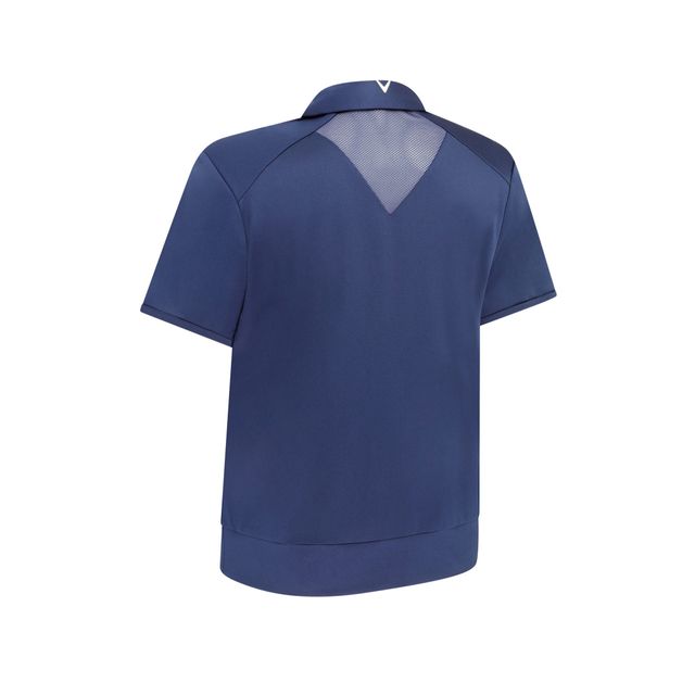 Callaway Womens Waist Length Mesh Detail Polo - Peacoat