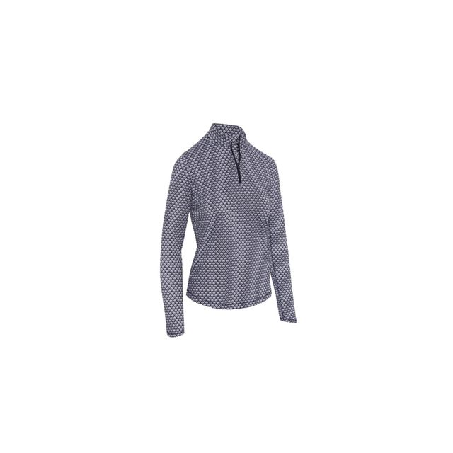 Callaway Womens Scarf Geo Printed 1/4-Zip Pullover - Peacoat