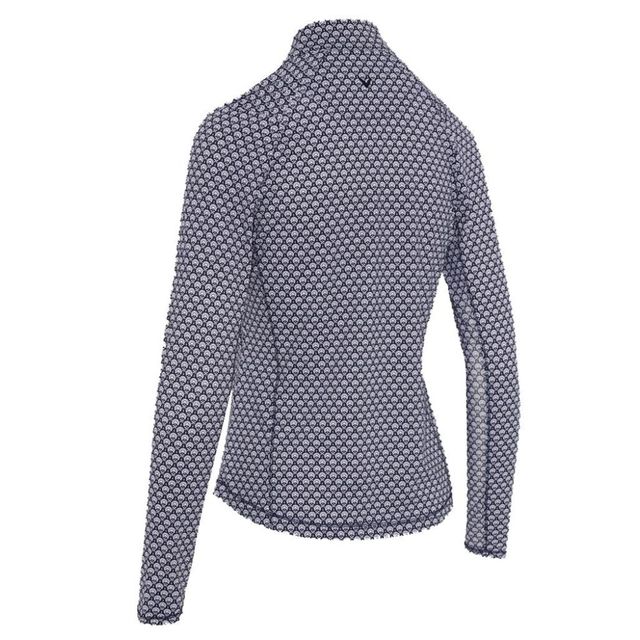 Callaway Womens Scarf Geo Printed 1/4-Zip Pullover - Peacoat