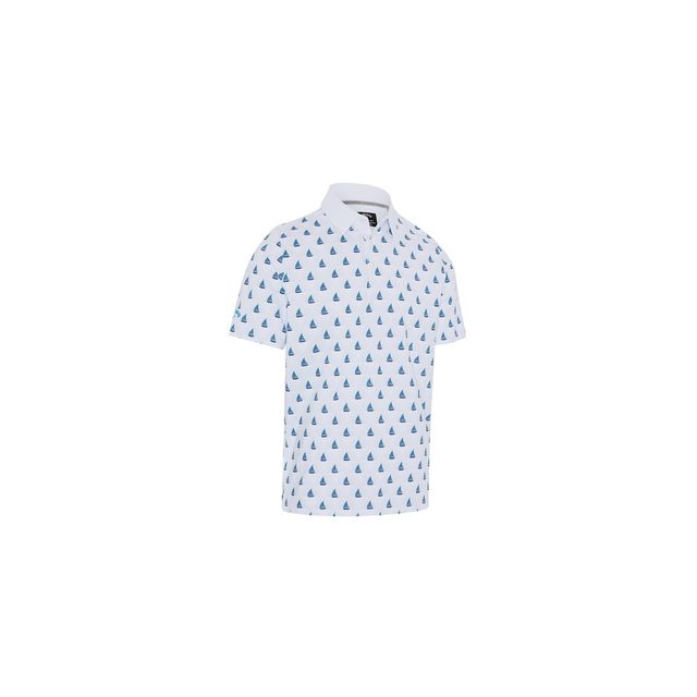 Callaway Mens Sailboat Sunset Geo Print Shirt - Bright White