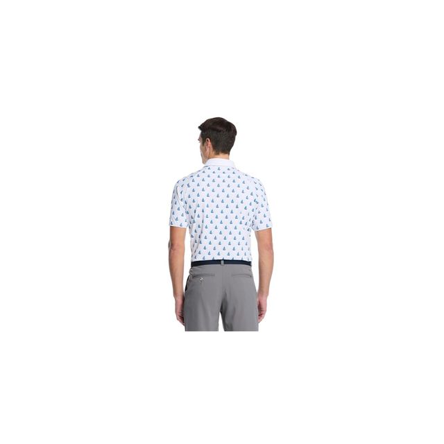 Callaway Mens Sailboat Sunset Geo Print Shirt - Bright White