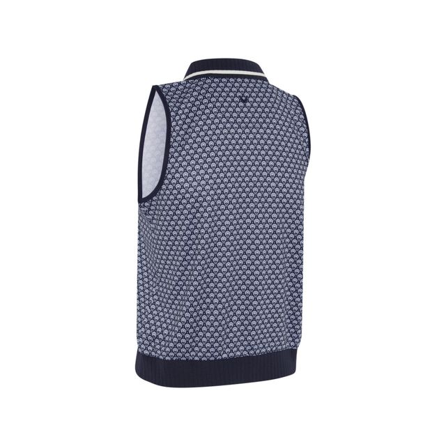 Callaway Womens Scarf Geo Printed Sleeveless Polo - Peacoat