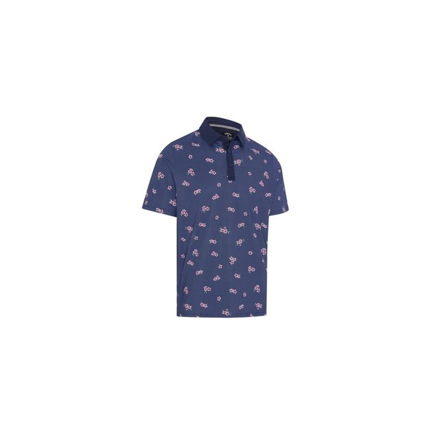Callaway Mens Azalea Gingham Polo Shirt - Peacoat