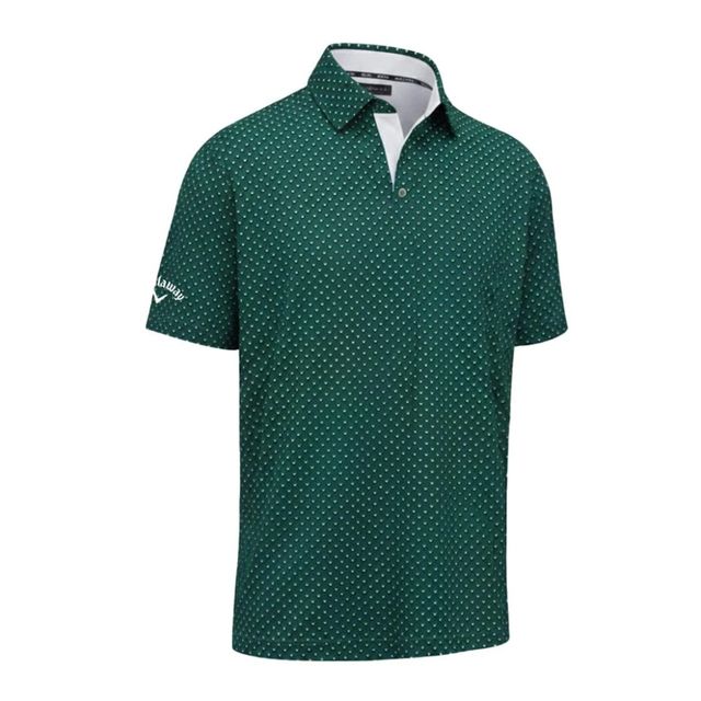 Callaway Mens TM Chev Printed Polo Shirt - Galapagos Green