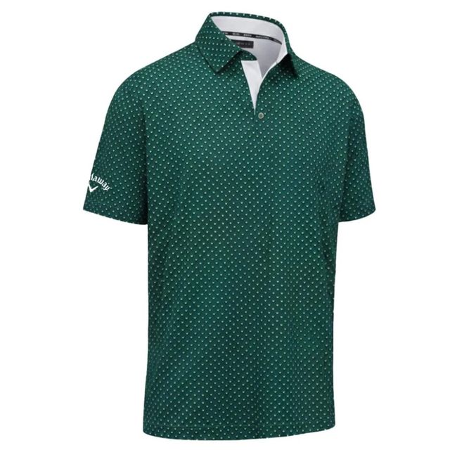 Callaway Mens TM Chev Printed Polo Shirt - Galapagos Green